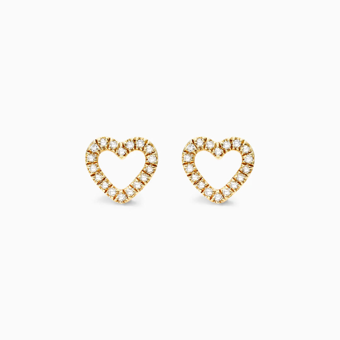 Brinco de  Ouro 18k feminino  Diamantes Heart II Luxo
