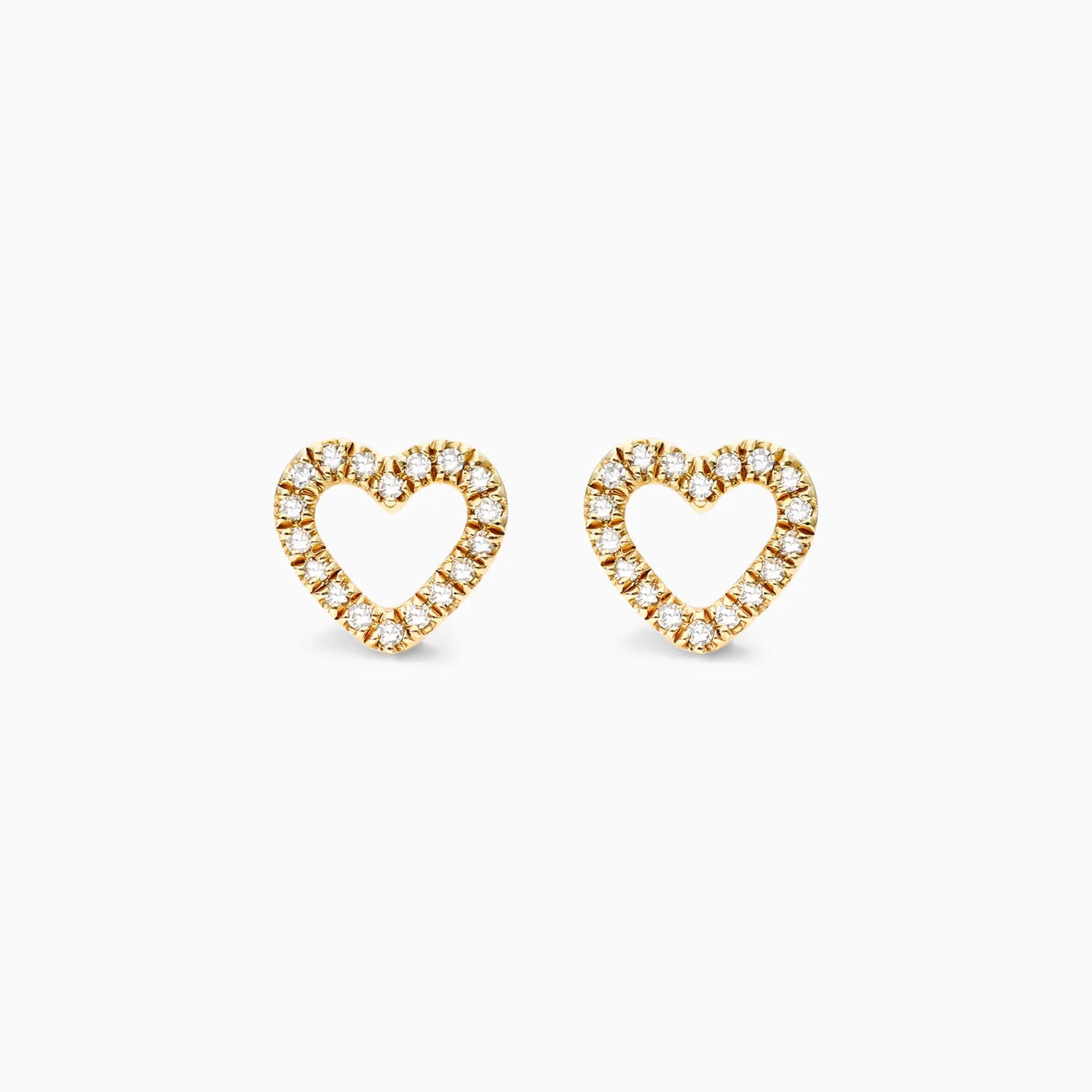 Brinco de  Ouro 18k feminino  Diamantes Heart II Luxo