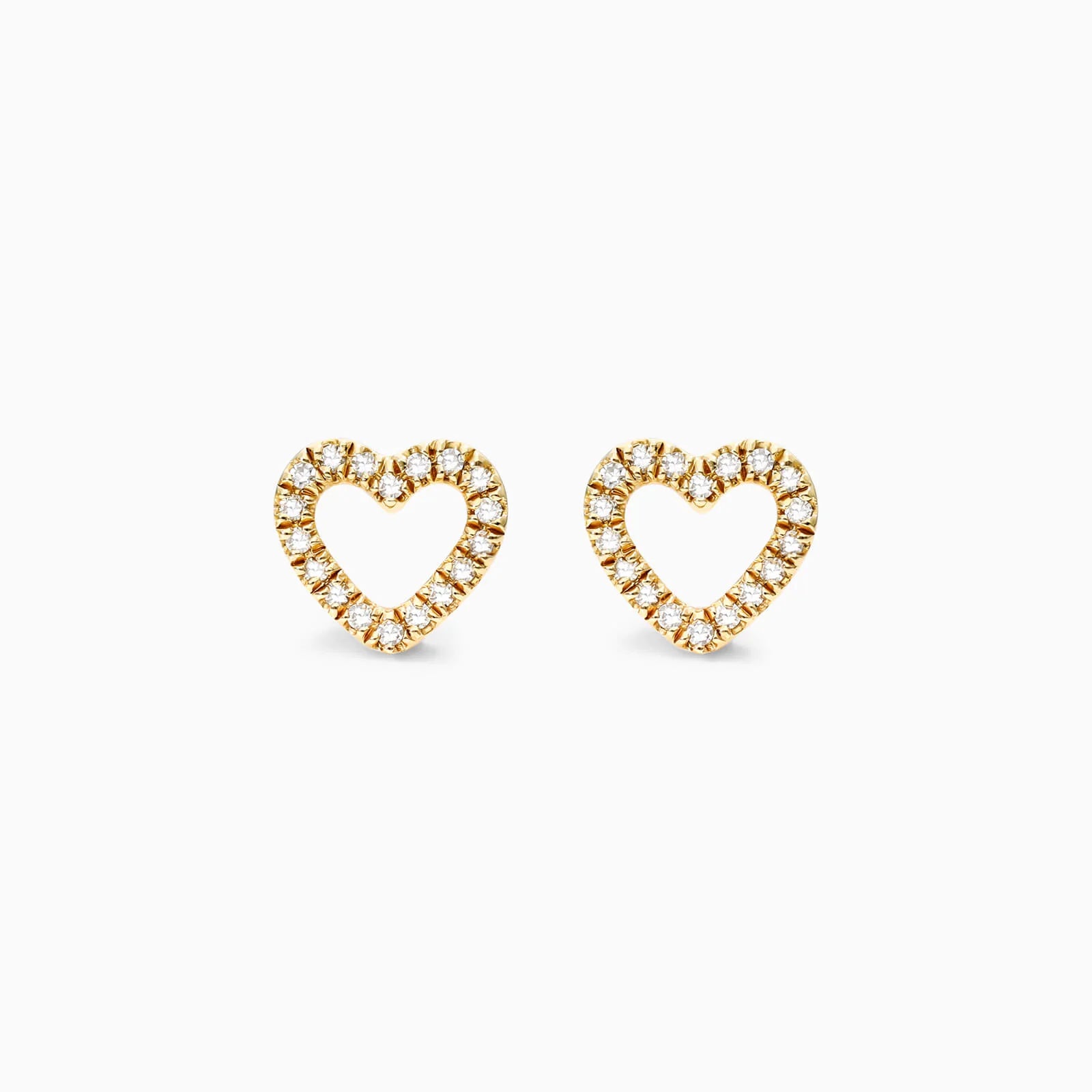 Brinco de  Ouro 18k feminino  Diamantes Heart II Luxo