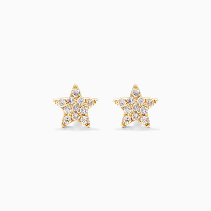 Brinco De Ouro 18k Feminino Stars Diamantes Luxo