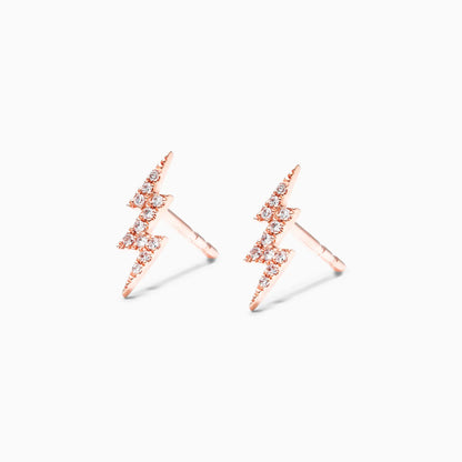 Brinco de  Ouro 18k feminino Bolt  Diamantes  Luxo
