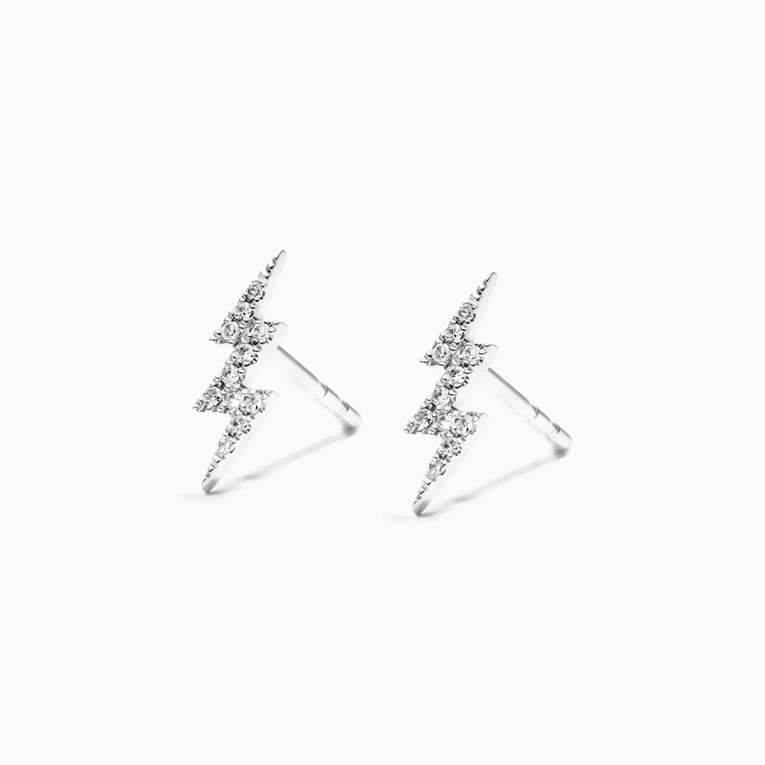 Brinco de  Ouro 18k feminino Bolt  Diamantes  Luxo