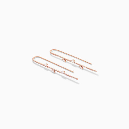 Brinco De Ouro 18k e Diamantes Folhas Brilhantes