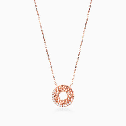 Colar Corrente De Ouro Rose 18k Feminina c/ Pingente de Diamante Brilhantes Luxo