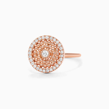 Anel De Noivado Bolinhas em Ouro 18k c/ Diamantes Brilhantes Pave
