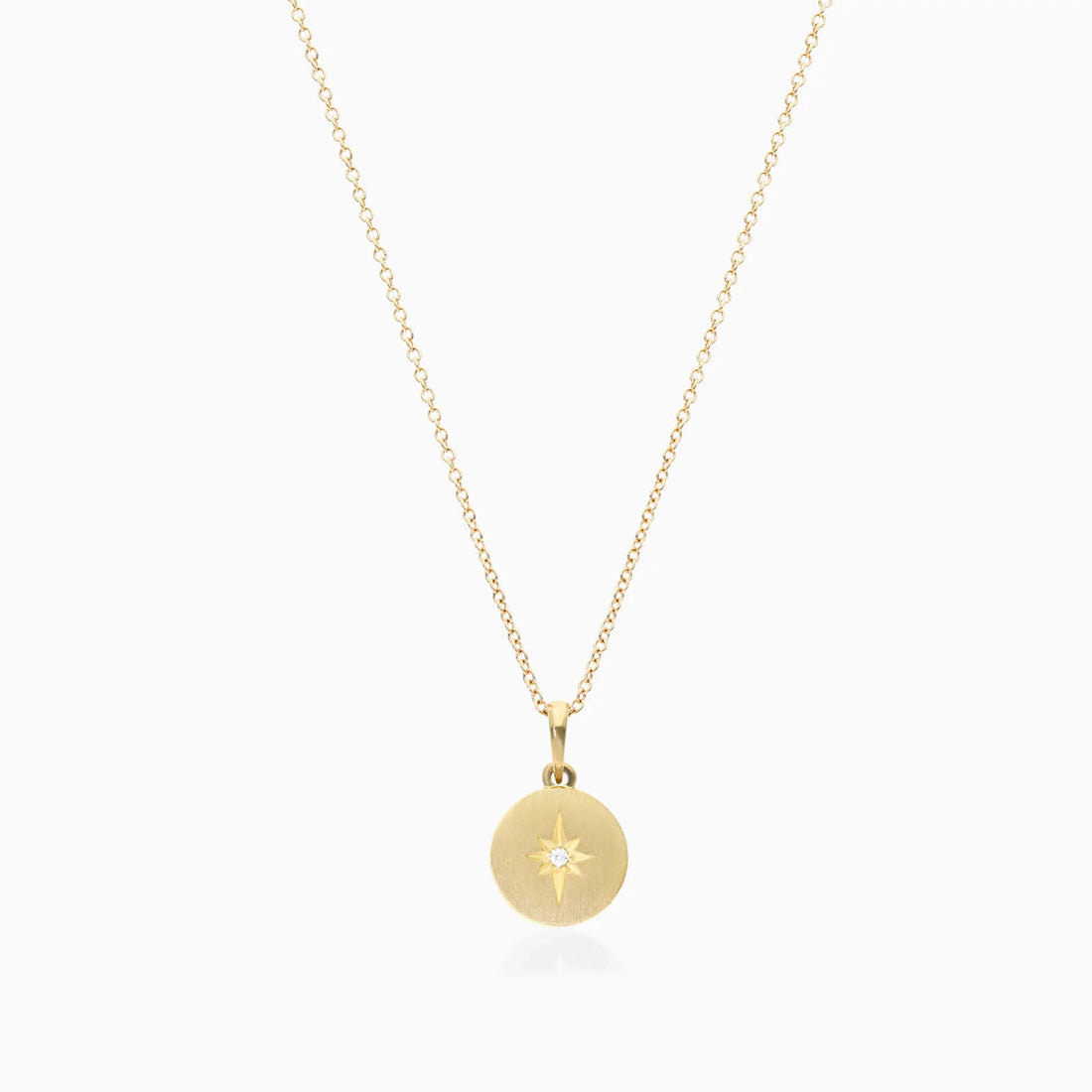 Colar Feminina Corrente  em Ouro Amarelo 18k Estrela Diamante Solitario
