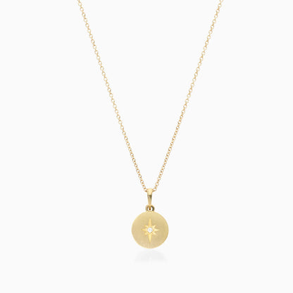 Colar Feminina Corrente  em Ouro Amarelo 18k Estrela Diamante Solitario