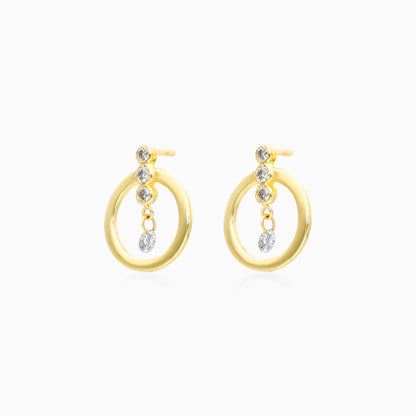 Brinco Argola Frontais de Ouro 18k Diamantes Brilhantes