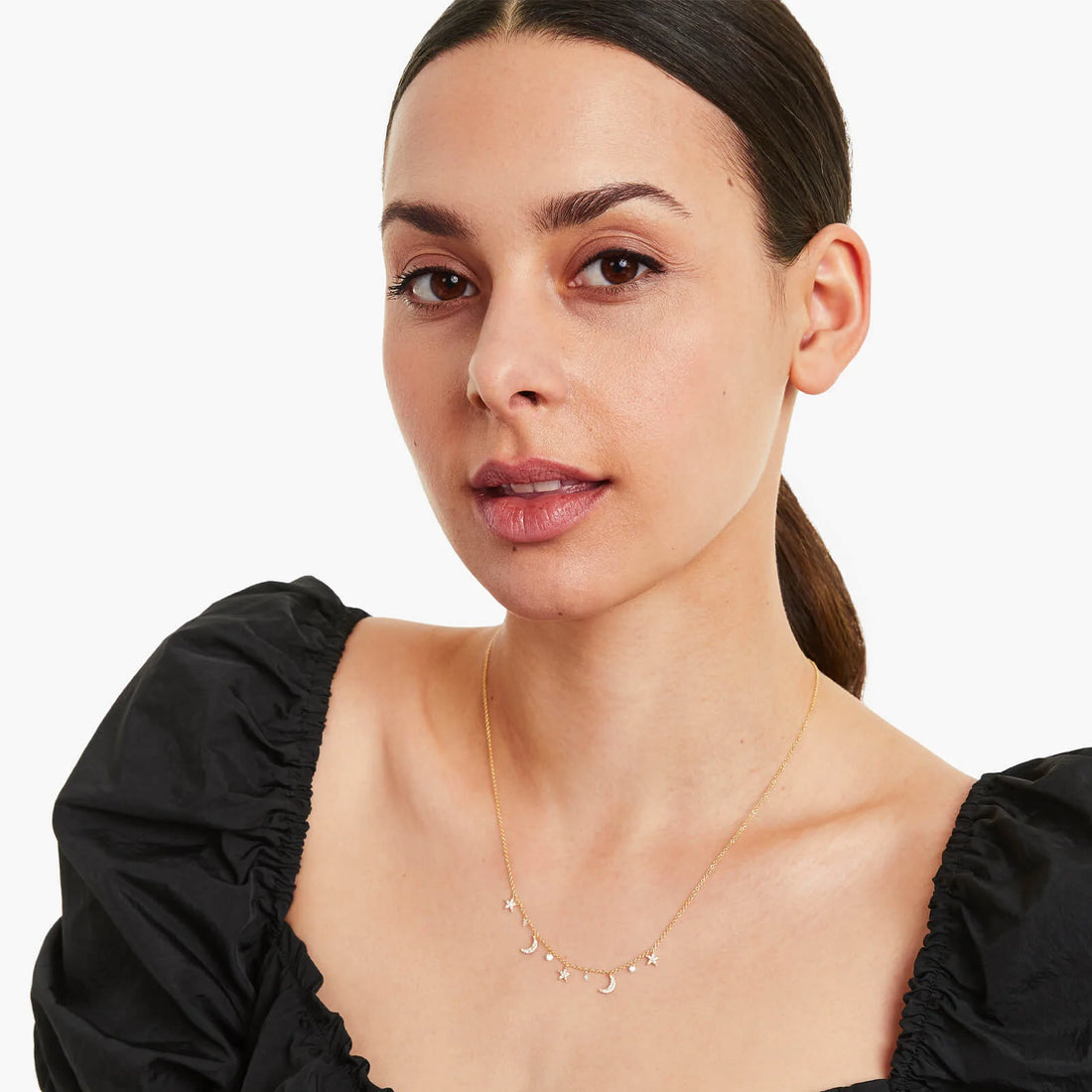 Colar Feminina Corrente em Ouro Amarelo 18k e Diamantes Noite Estrelada