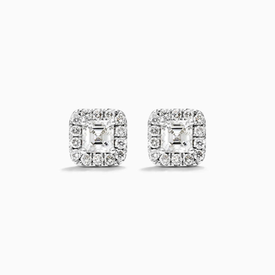 Brinco De Ouro Branco 18k Luxo Solitario e Diamantes Brilhantes