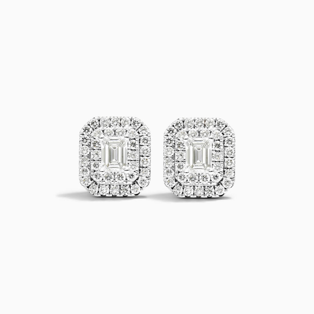 Brinco De Ouro branco 18k Feminino Brilhante Diamantes pave quadrado