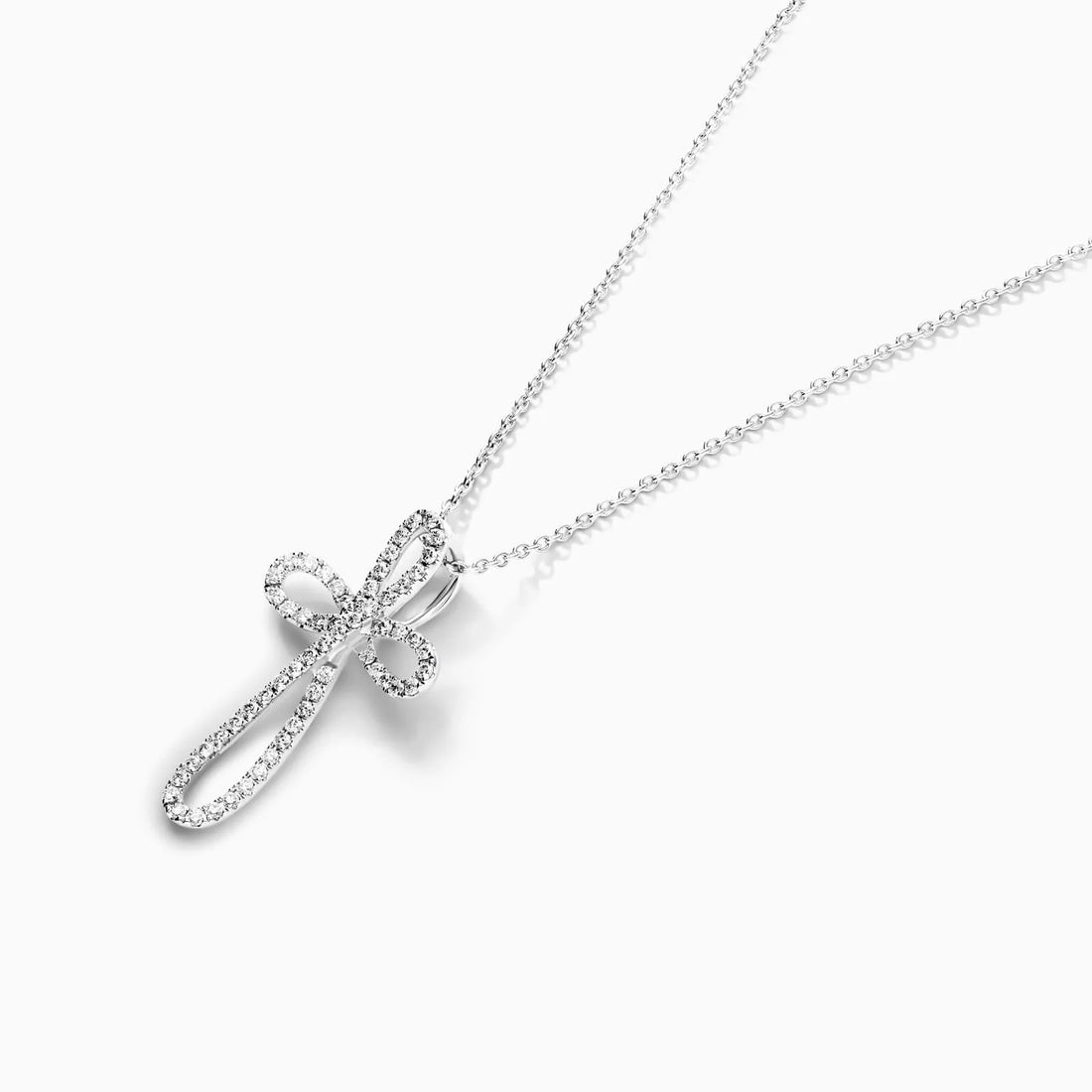 Corrente  em Ouro 18k Cruz de Diamantes Luxo Luz