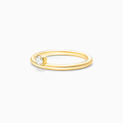 Anel De Ouro 18k c/ Diamante Solitario de Princesa Luxo