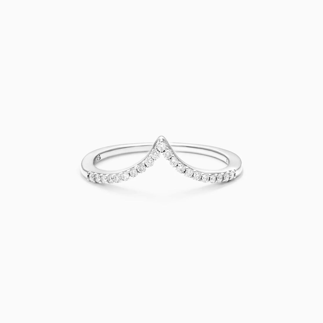 Anel De Ouro 18k em V e Diamantes Brilhantes