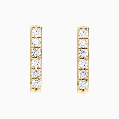 Brinco de  Ouro 18k feminino Bars Diamantes  Luxo