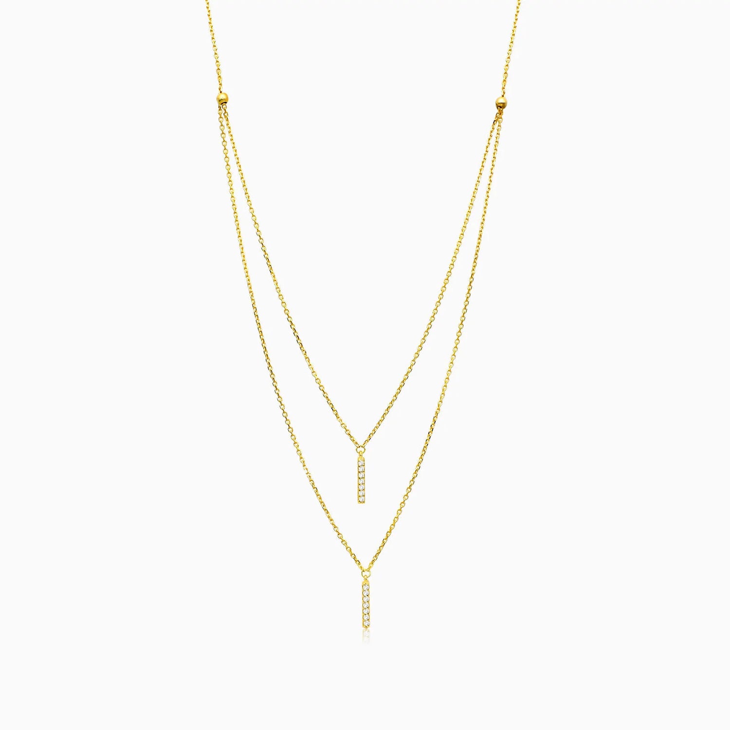 Corrente de Ouro Feminina 18k C/ Diamantes Barra Dupla