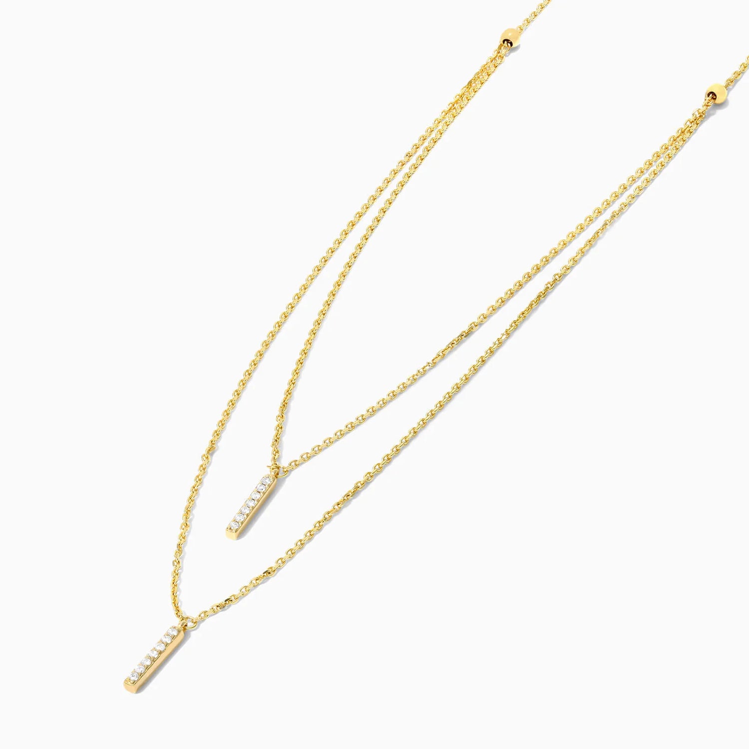 Corrente de Ouro Feminina 18k C/ Diamantes Barra Dupla
