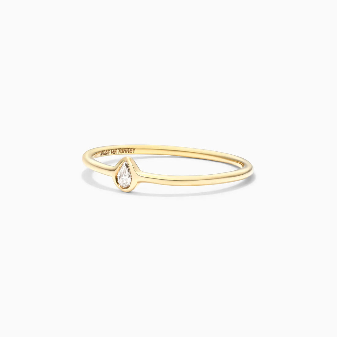 Anel De Ouro Amarelo 18k c/ Moldura e Diamante Solitario