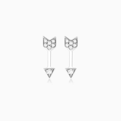 Brinco de Ouro 18k feminino Flecha Diamantes  Luxo