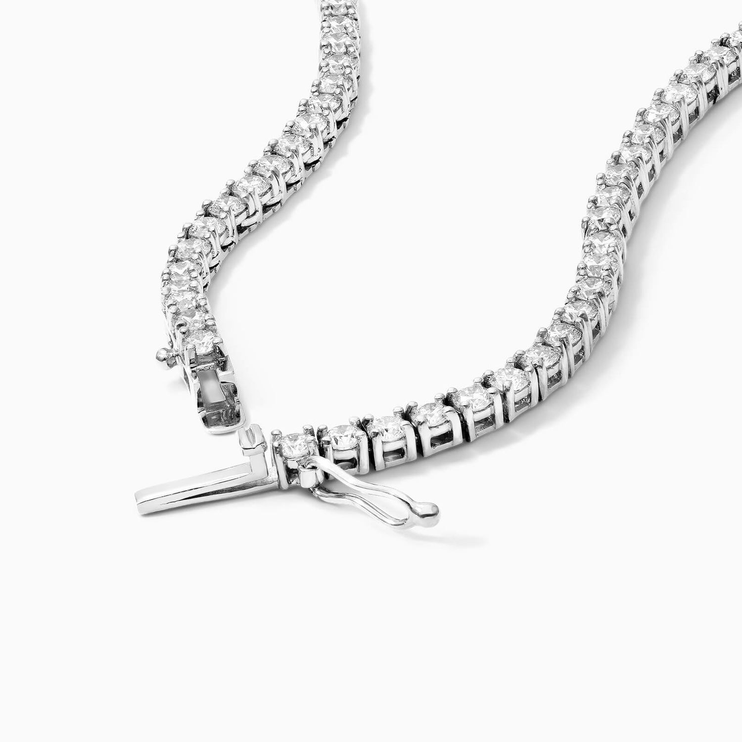 Corrente Riviera feminina em Ouro 18k diamantes 9 quilates Luxo