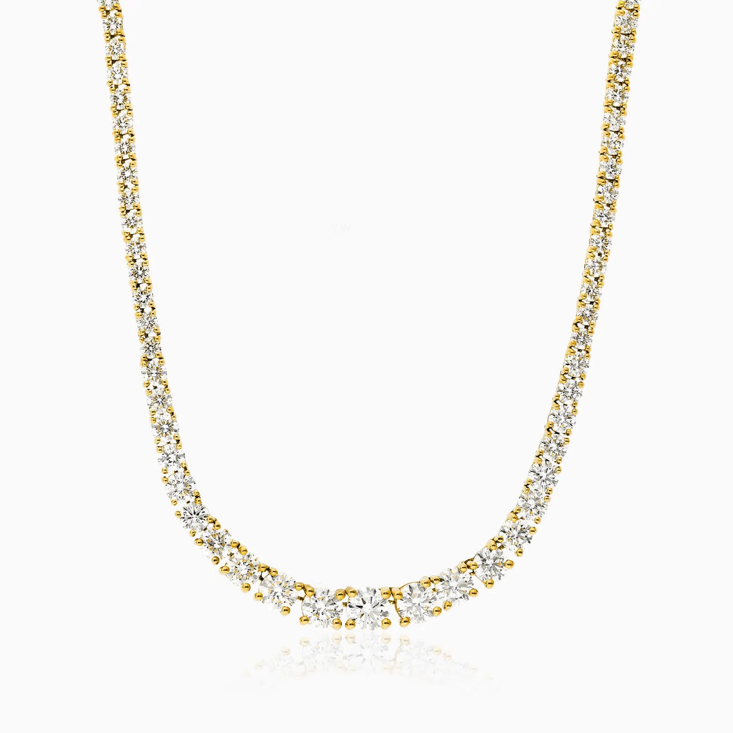 Corrente Riviera feminina em Ouro 18k diamantes 9 quilates Luxo