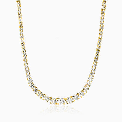 Corrente Riviera feminina em Ouro 18k diamantes 9 quilates Luxo