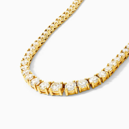 Corrente Riviera feminina em Ouro 18k diamantes 9 quilates Luxo