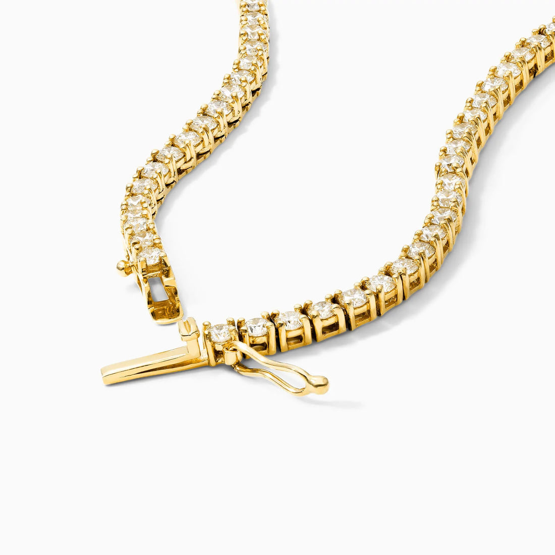 Corrente Riviera feminina em Ouro 18k diamantes 9 quilates Luxo