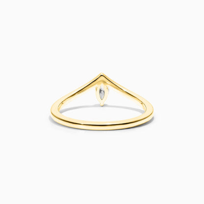 Anel De Ouro Amarelo 18k Em V de Luxo Diamante Solitario