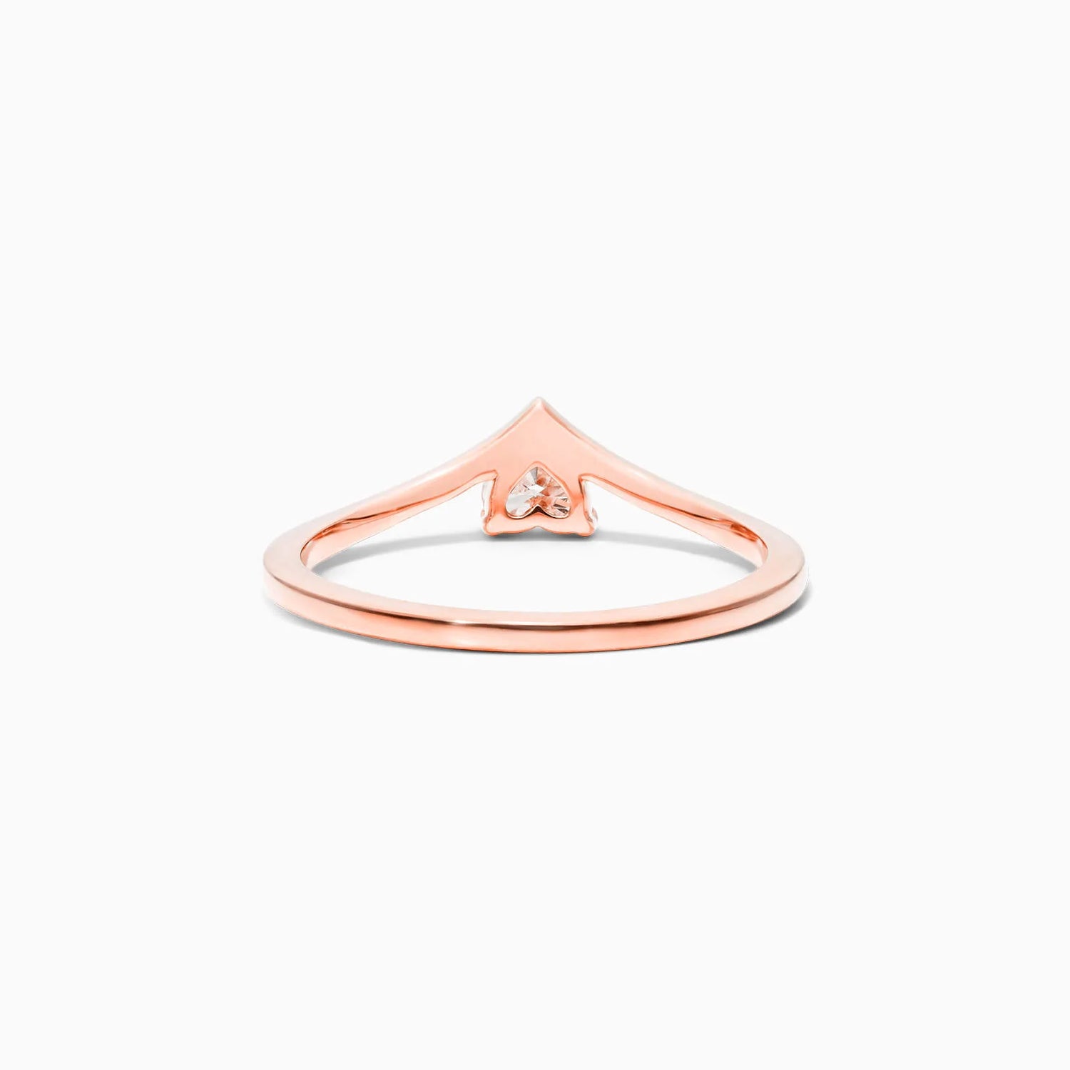 Anel De Ouro Rosa 18k Em V De Luxo Diamante Solitario Hearth