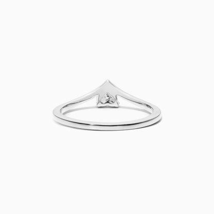 Anel De Ouro Branco 18k Em V De Luxo Diamante Solitario Hearth