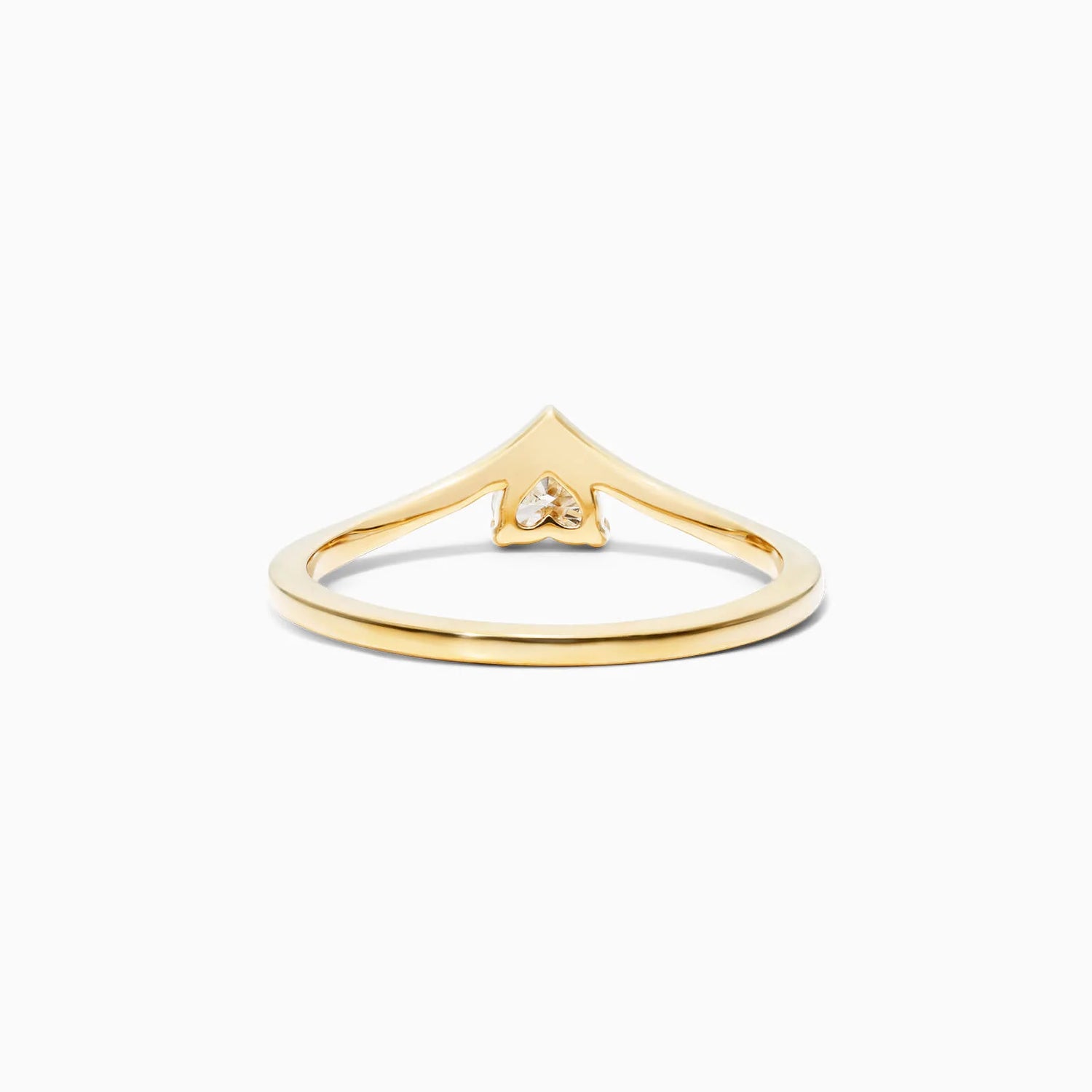 Anel De Ouro Amarelo 18k Em V De Luxo Diamante Solitario Hearth