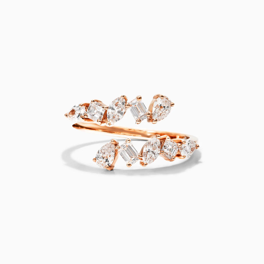 Anel De Ouro 18k Luxo de Diamantes Variados