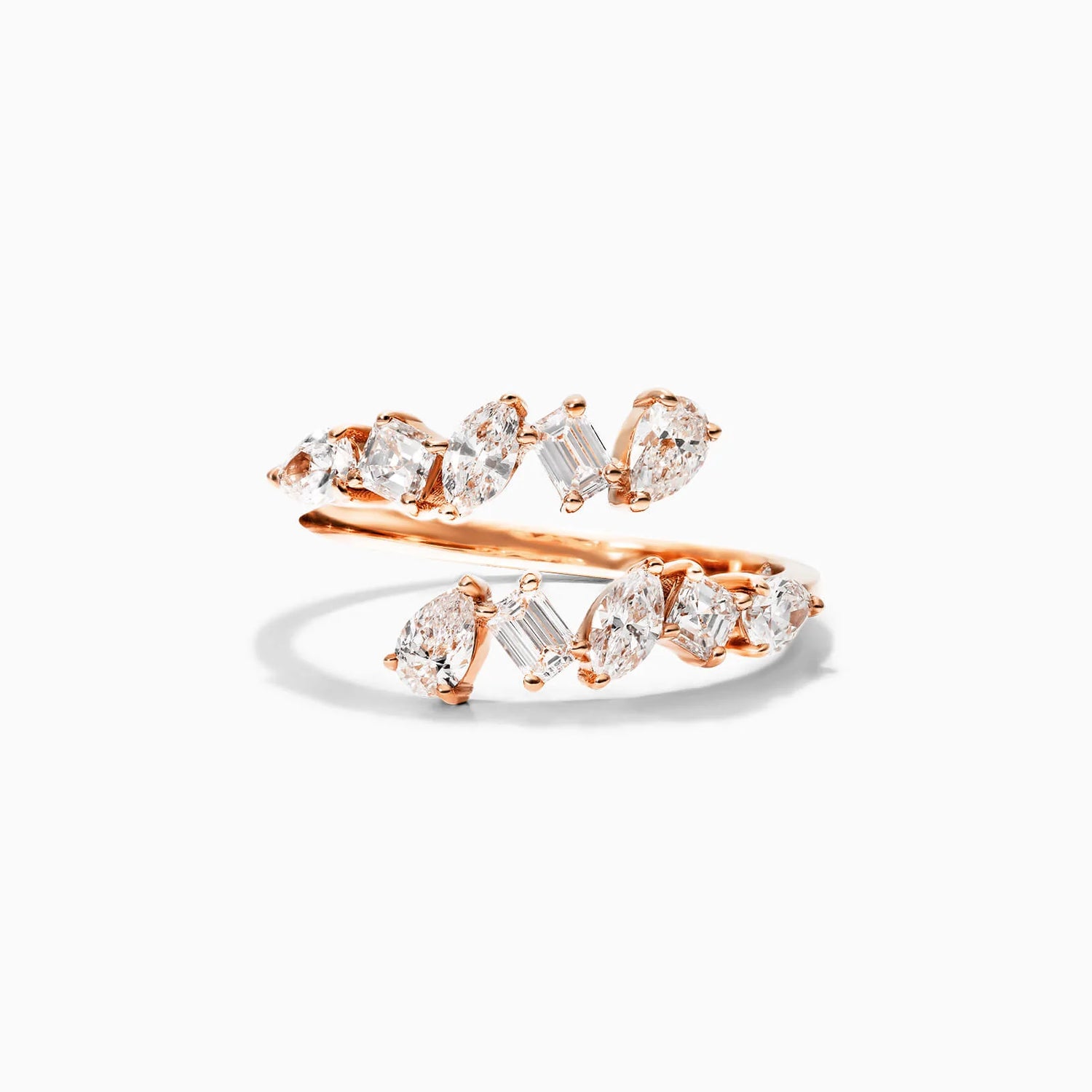 Anel De Ouro 18k Luxo de Diamantes Variados