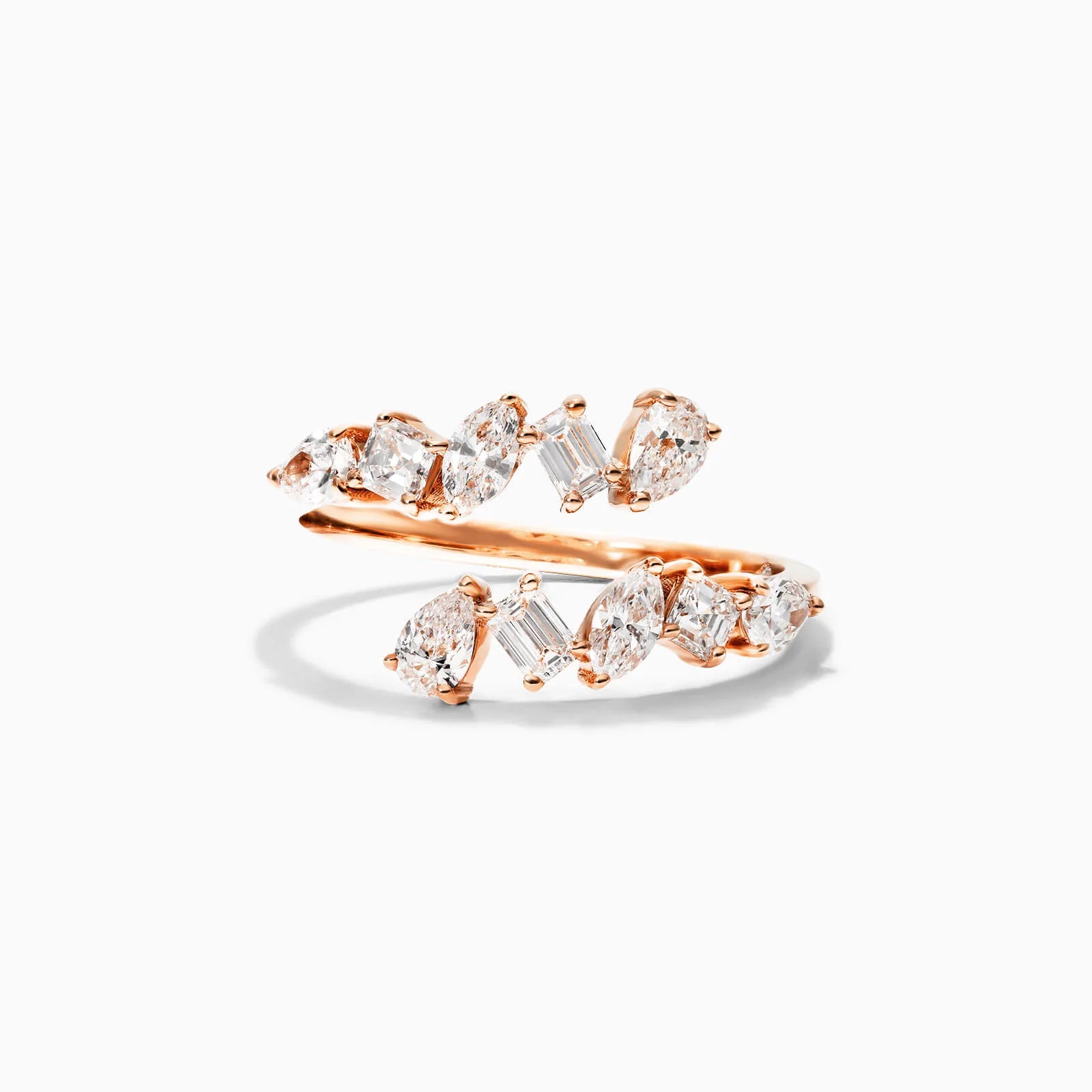 Anel De Ouro 18k Luxo de Diamantes Variados