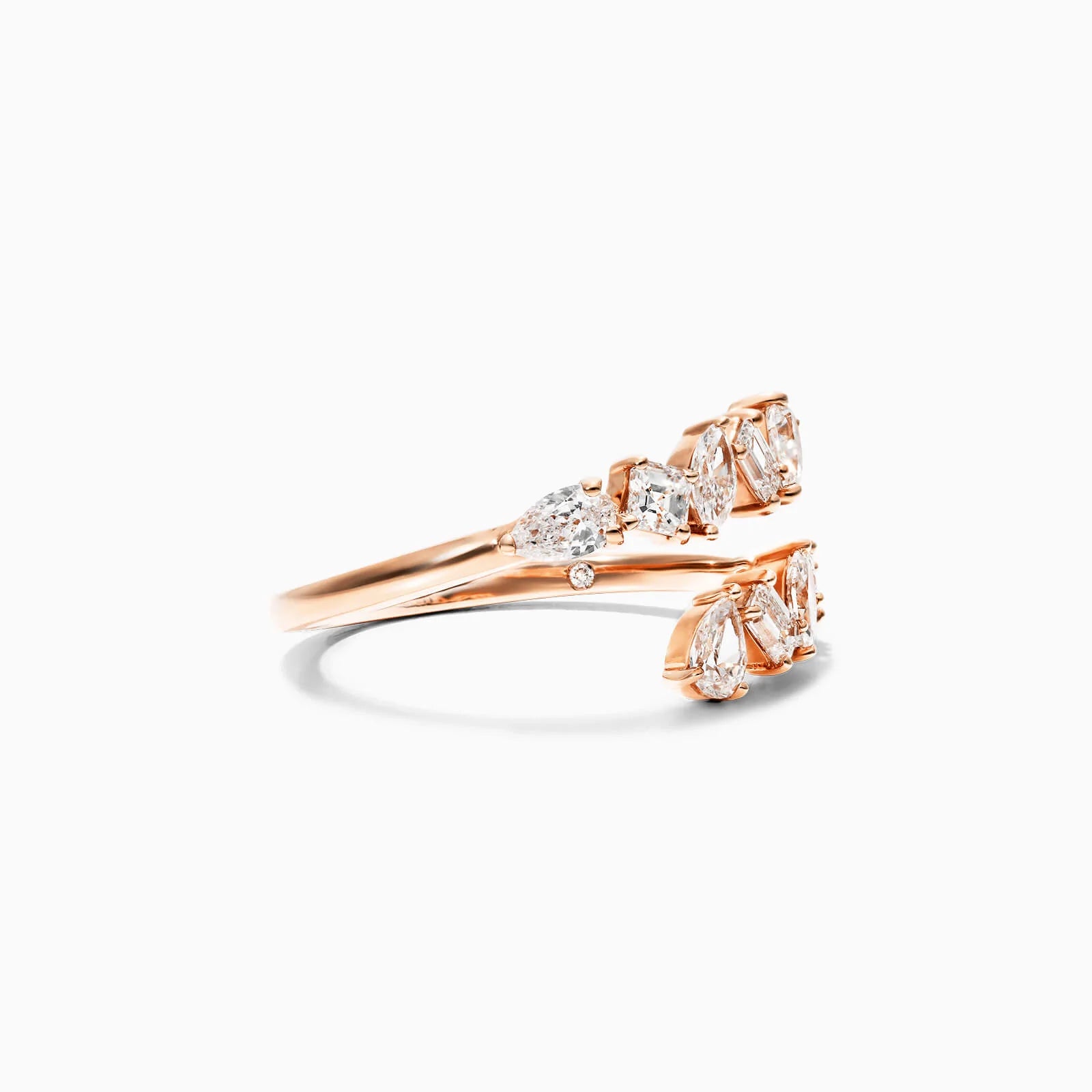 Anel De Ouro 18k Luxo de Diamantes Variados