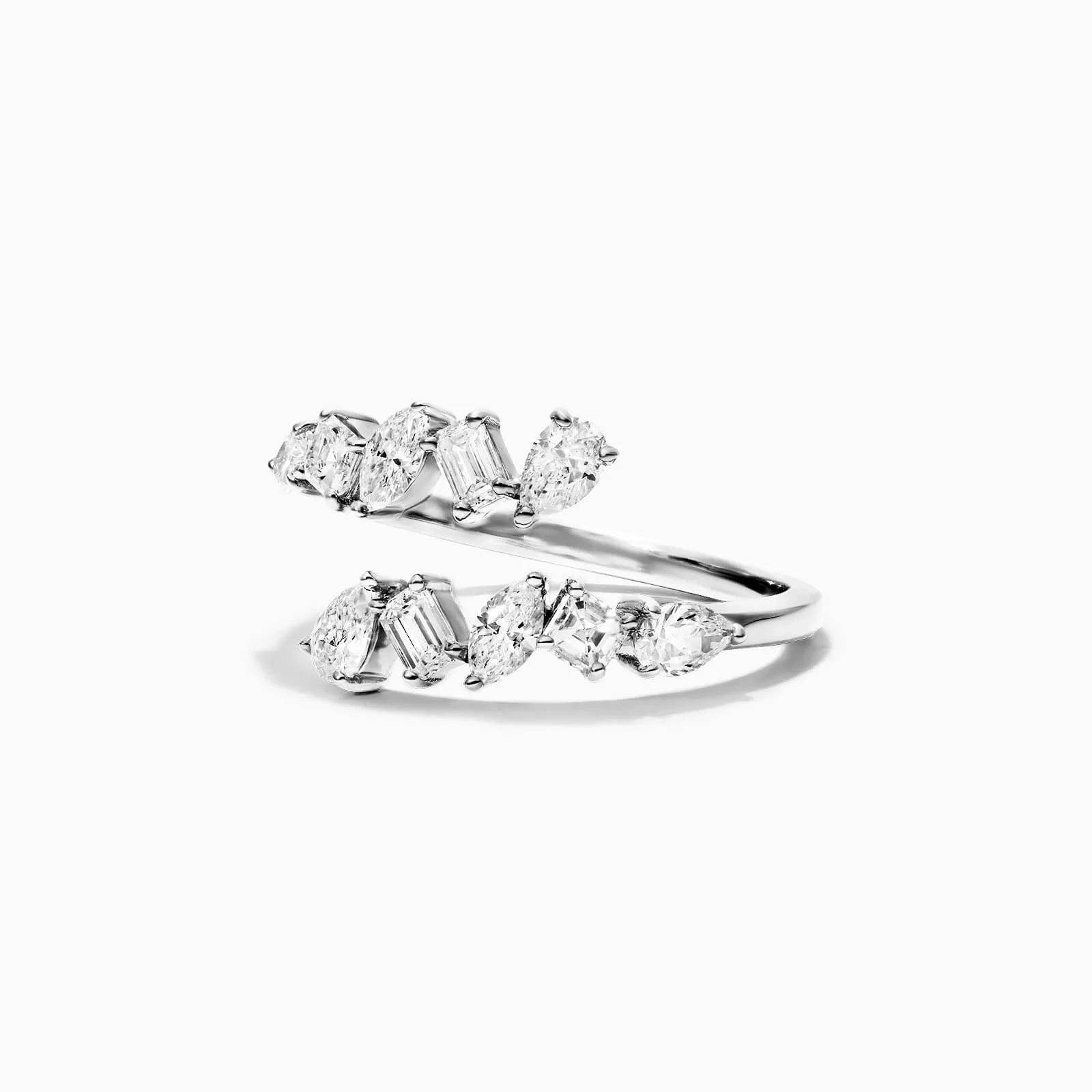 Anel De Ouro 18k Luxo de Diamantes Variados