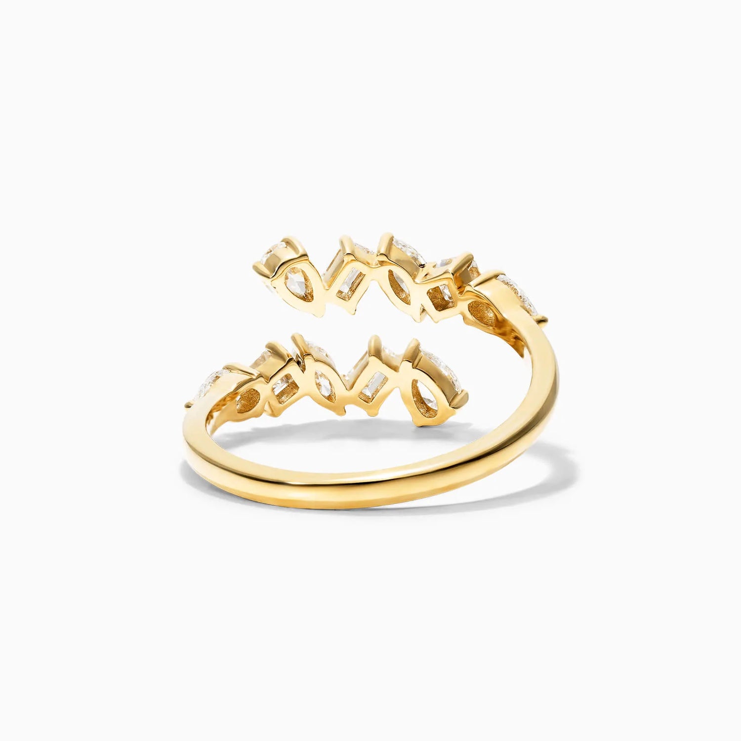 Anel De Ouro 18k Luxo de Diamantes Variados