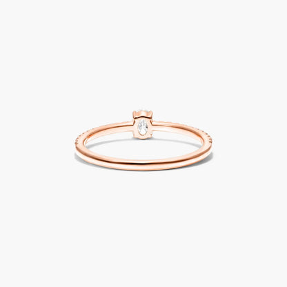 Anel De Ouro 18k Noivado C/ Diamante Oval E Brilhantes