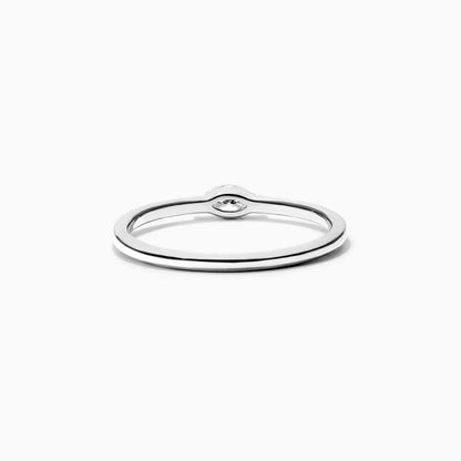 Anel De Ouro Branco 18k Delicado Diamante Navette Solitario
