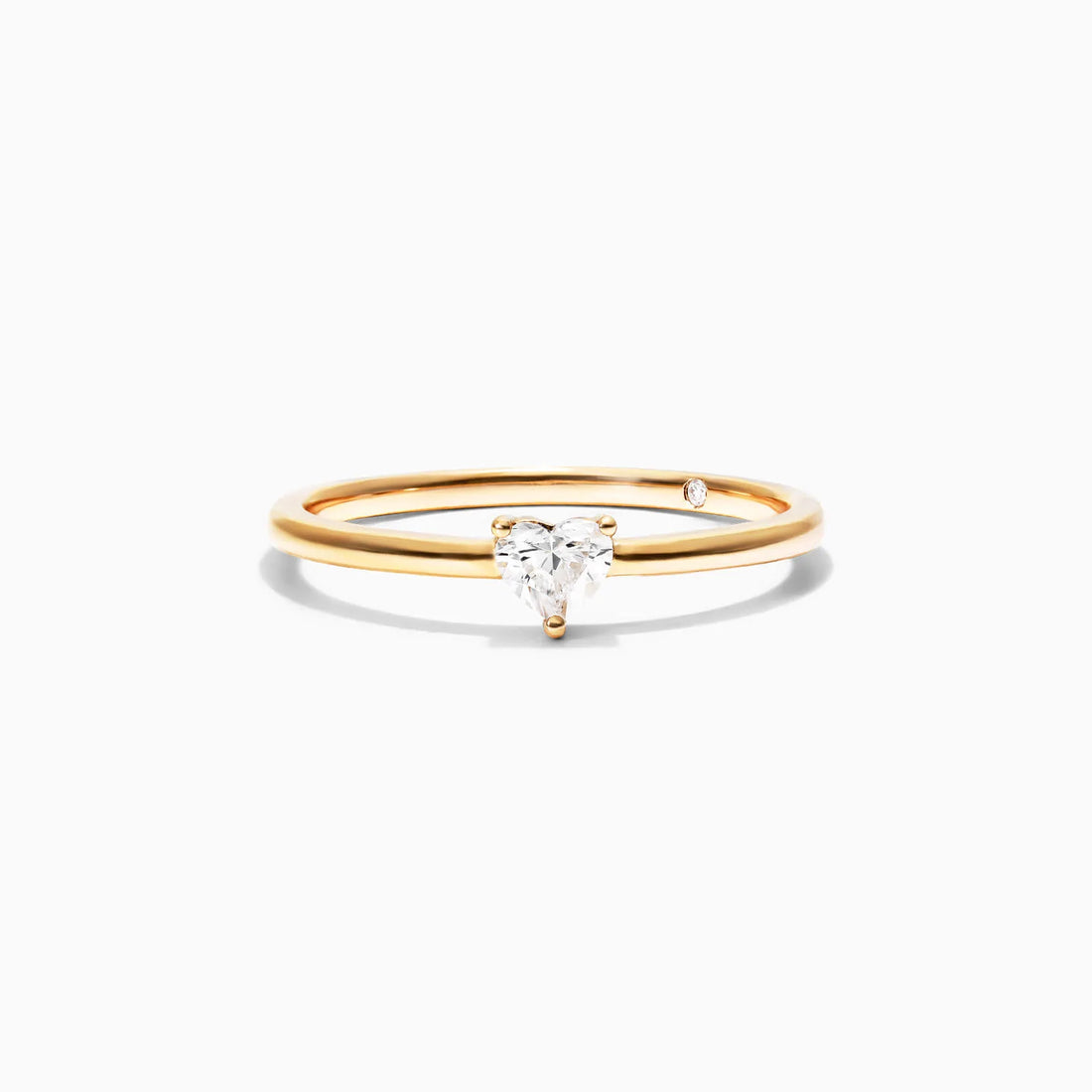 Anel De Diamante Coraçao Solitario Noivado em Ouro 18k Luxo