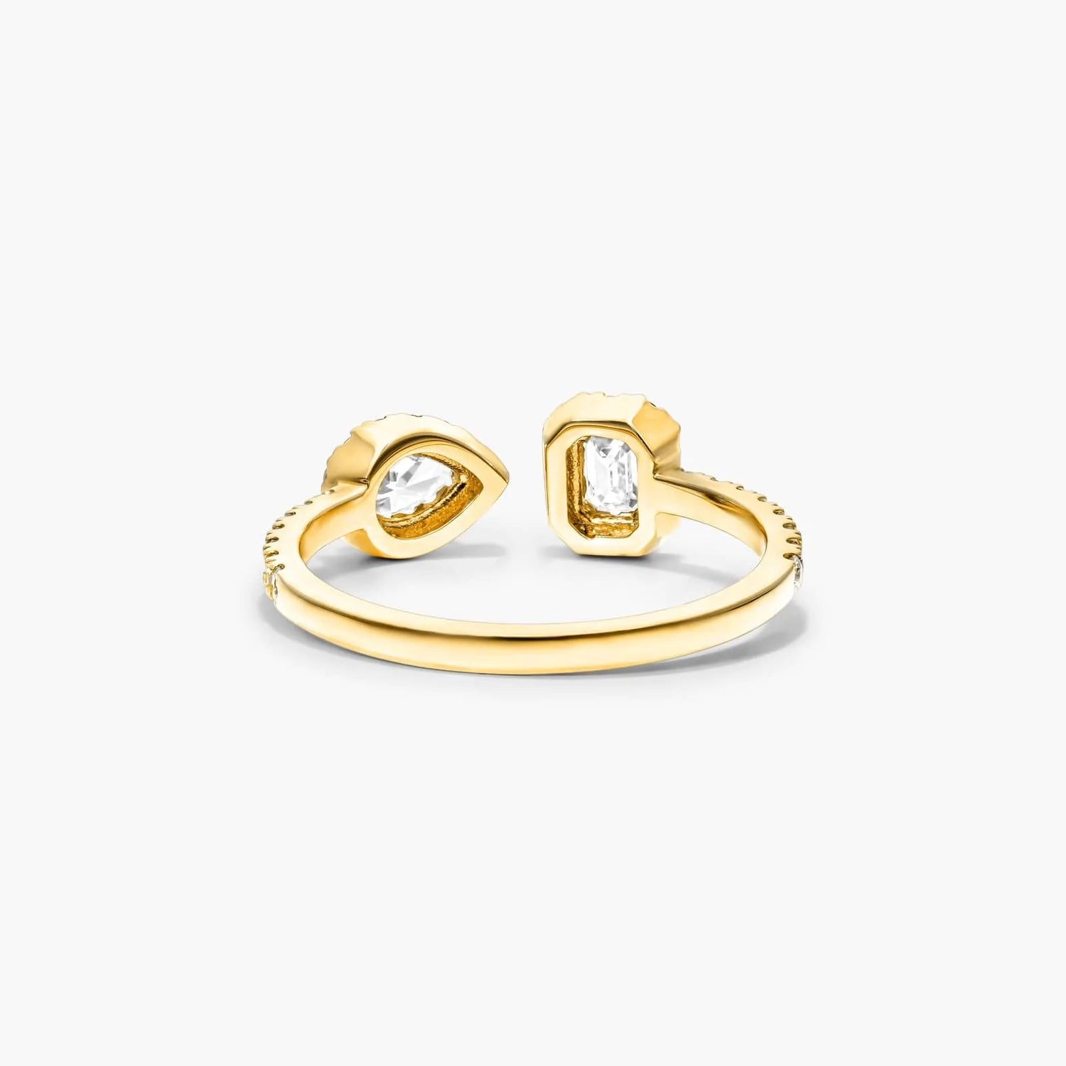 Anel De Diamantes Brilhantes em Ouro 18k Aberto de Luxo