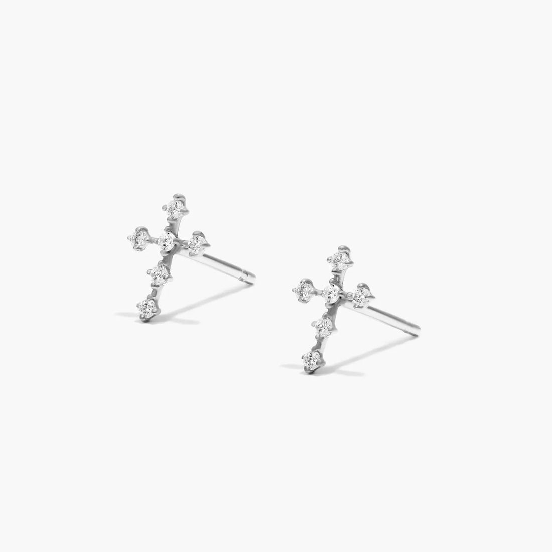 Brinco de  Ouro 18k feminino cruz  Diamantes  Luxo