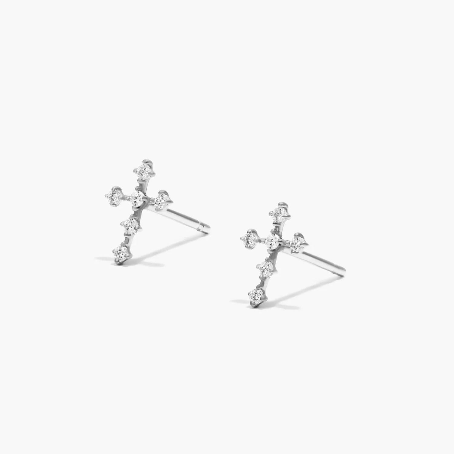 Brinco de  Ouro 18k feminino cruz  Diamantes  Luxo