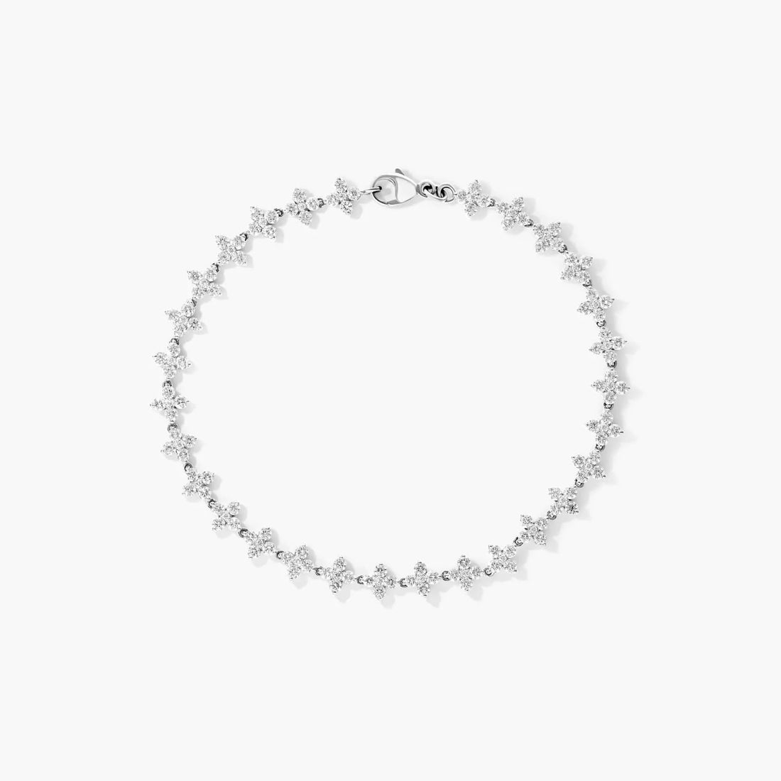Pulseira  Feminina Riviera de Ouro 18k  Diamantes Flowers