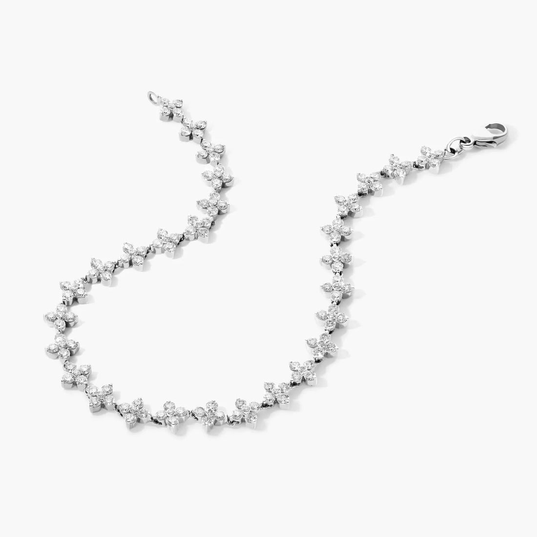 Pulseira  Feminina Riviera de Ouro 18k  Diamantes Flowers