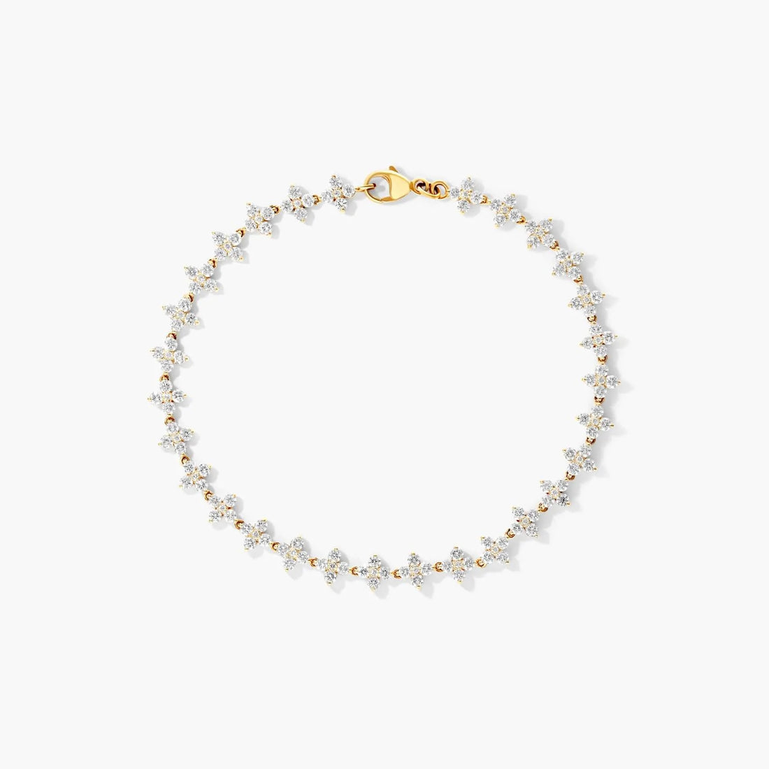 Pulseira  Feminina Riviera de Ouro 18k  Diamantes Flowers