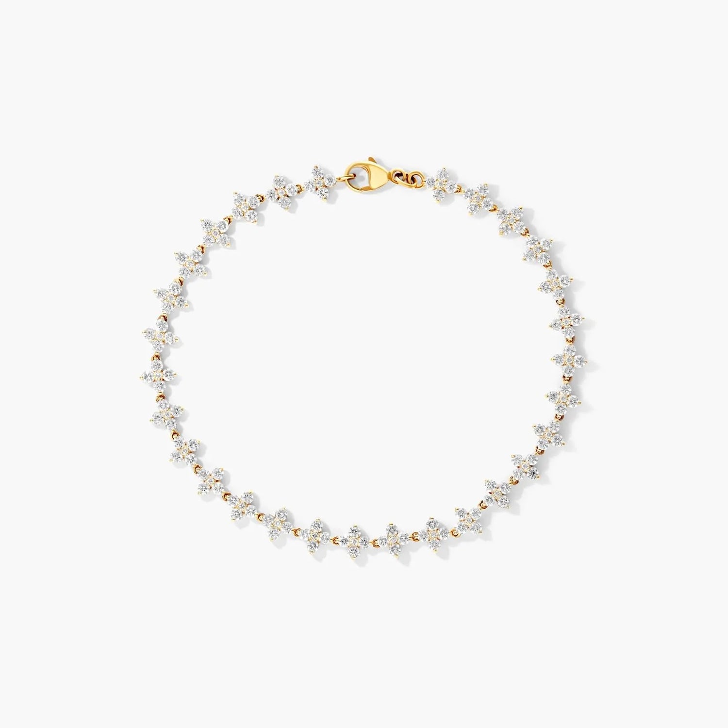 Pulseira  Feminina Riviera de Ouro 18k  Diamantes Flowers