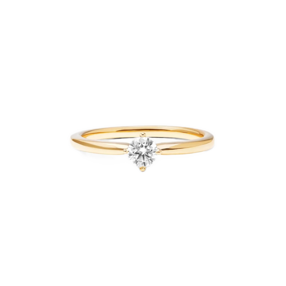 Anel  De Diamante Solitario noivado  em Ouro 18k luxo