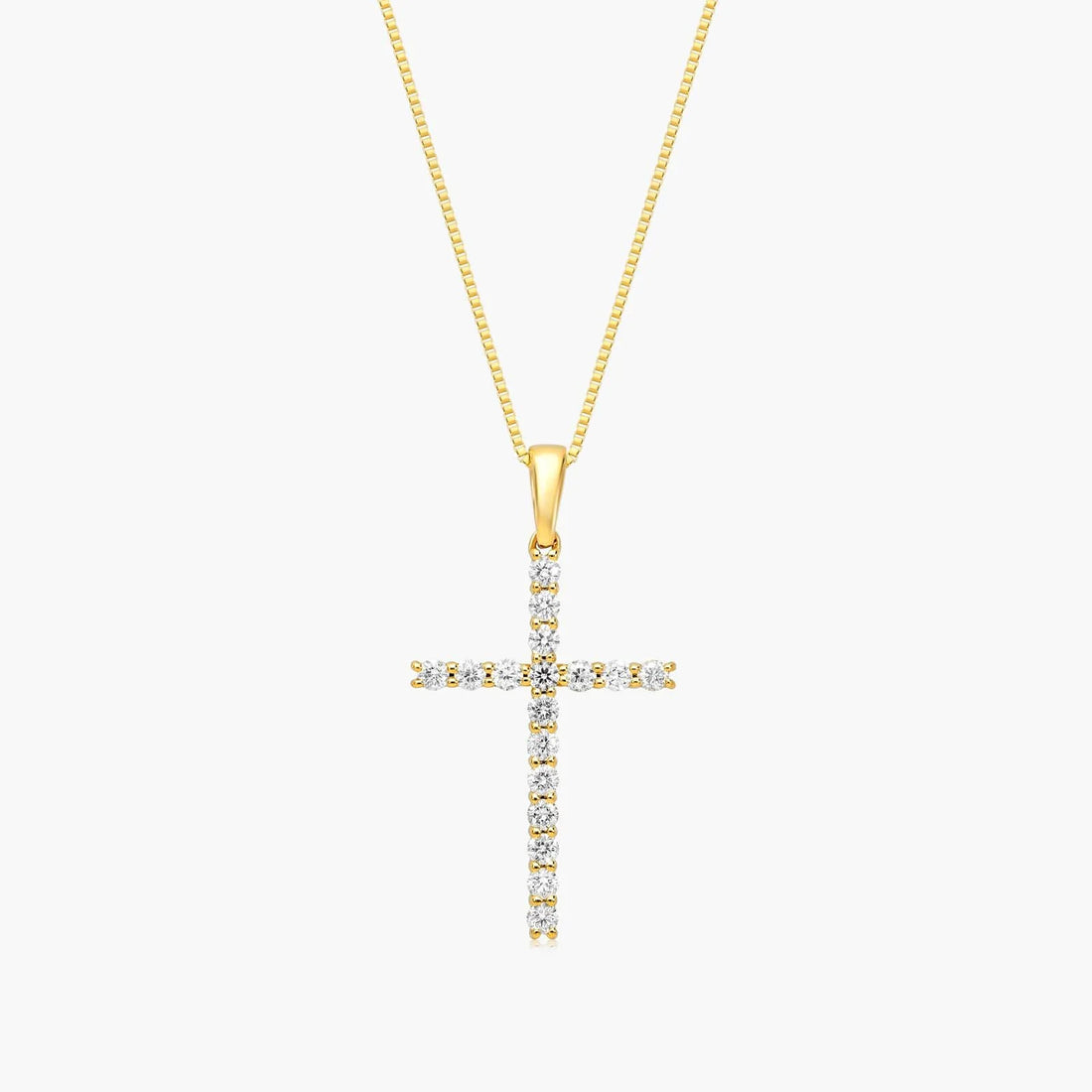 Corrente feminina em Ouro 18k Amarelo diamantes cruz luxo